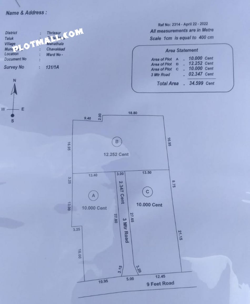 Land For Sale In Chavakkad