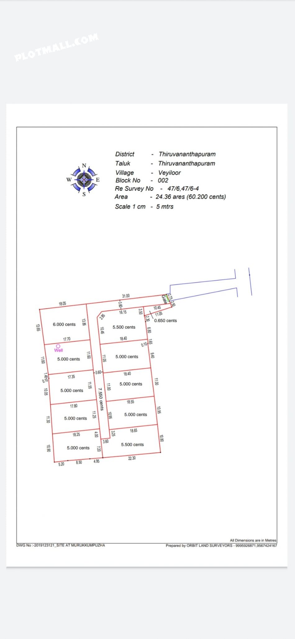 60 Cent Residential Land for Sale at Murukkumpuzha Budget - 185000 Cent